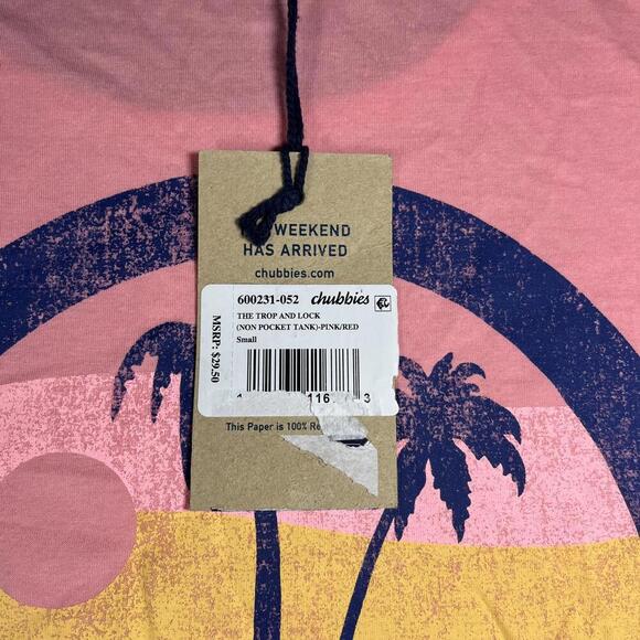 Chubbies “skys out thighs out”’The Trop and Lock Beachy Tank Top Mens Small - Picture 4 of 7